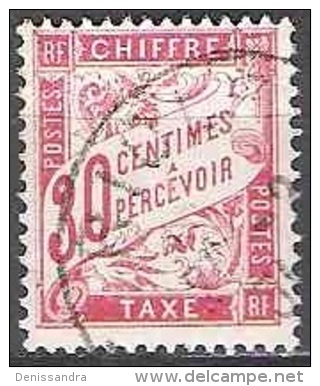 France 1893 Michel Taxe 31 O Cote (2008) 1.70 € Duval Chiffre Sur Bande Cachet Rond - 1859-1959 Oblitérés