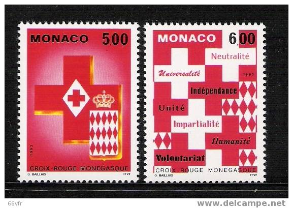 1993. REF/TP. 1906 / 1907. Croix-rouge Monégasque. - Altri & Non Classificati
