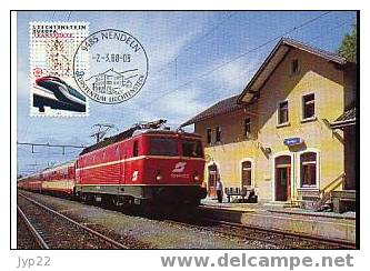 Liechtenstein Lot 2 CM 1er Jour FDC Europa Tp Obl CAD 1988 Transports & Communications Antenne Parabolique Train Gare - 1988