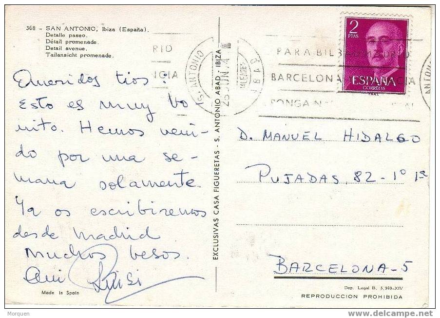 Postal SAN ANTONIO ABAD 1974 Ibiza Baleares - Cartas & Documentos