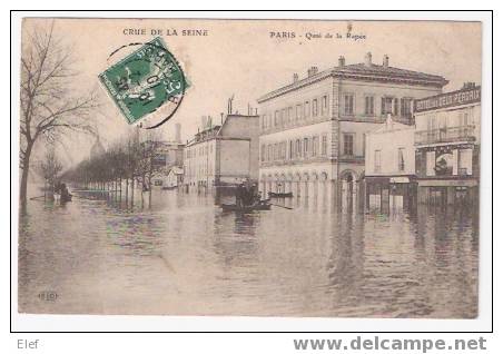 Inondations De 1910 : CRUE De La Seine à PARIS , Quai De La Rapée ;" Hôtel Des Deux Perdrix"; TB - Overstromingen