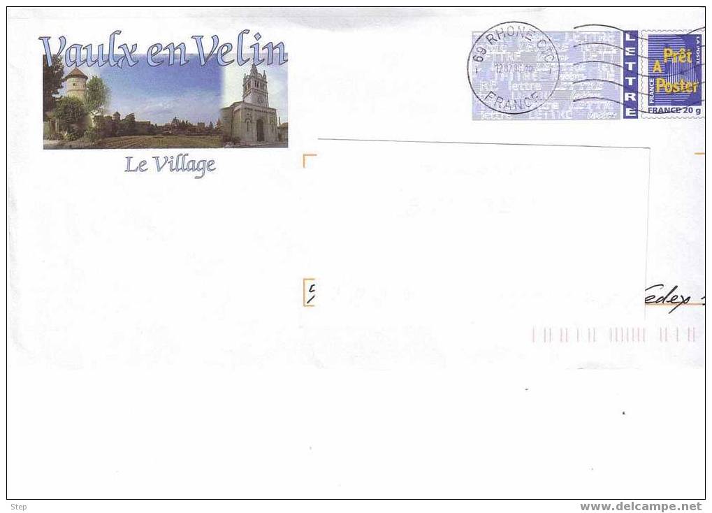 PAP VAULX EN VELIN (RHONE) : Le VILLAGE - Prêts-à-poster: Repiquages /Logo Bleu