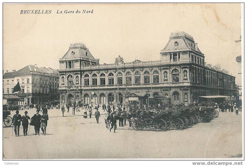 Brussel La Gare Du Nord Animé (d687) - Chemins De Fer, Gares