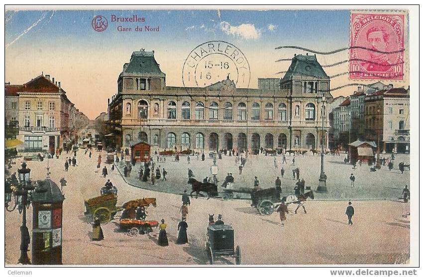 Brussel Gare Du Nord Animé Carte Couleur (d715) - Chemins De Fer, Gares