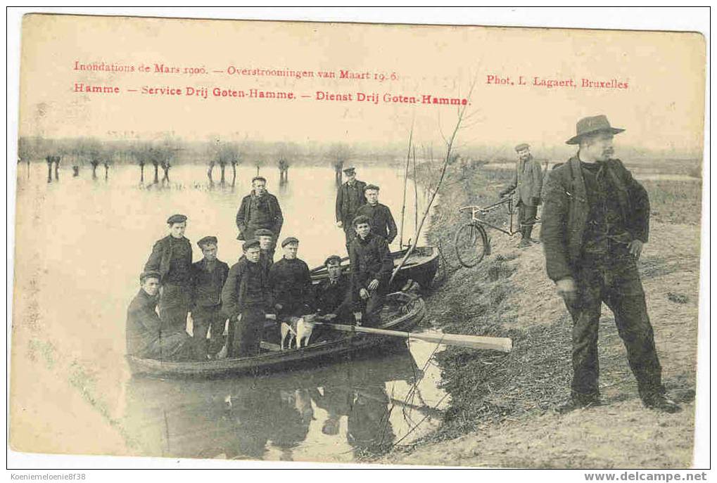 HAMME -  GROTE OVERSTROOMINGEN 1906  DIENST DRIJ GOTEN -HAMME - Hamme
