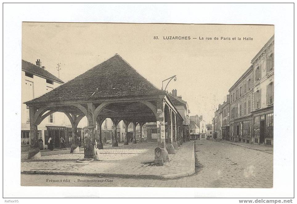 LUZARCHES - La Rue De Paris Et La Halle - Luzarches