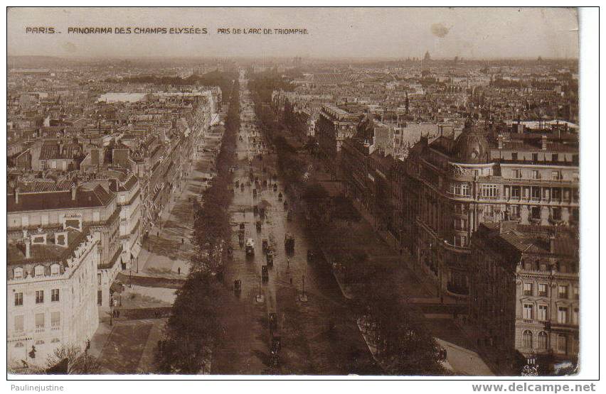PARIS - 75 - CHAMPS ELYSEES  VU DE L ARC DE TRIOMPHE - Champs-Elysées