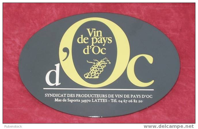 Plaque émaillée "VIN PAYS D'OC" - Altri & Non Classificati