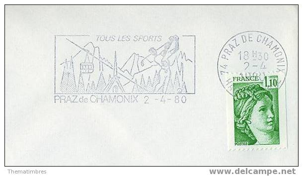 SC0413 Tous Les Sports Golf Telepherique Montagne Flamme Praz De Chamonix 1980 - Golf