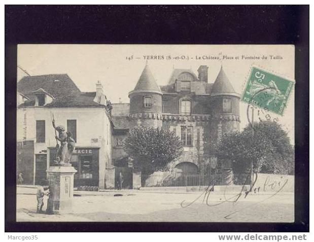 008845 Yerres Le Château Place & Fontaine Du Taillis édit.mulard N°145 Pharmacie Belle Carte - Yerres