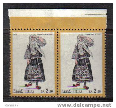 D1376 - GRECIA 1972 ,  N. 1076/1076A  *** Coppia Del Valore CON E SENZA Il "1972" - Unused Stamps