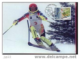 Liechtenstein Lot 3 CM 1er Jour FDC Jeux Olympiques D'Hiver Nagano 1998 Ski De Fond Slalom Descente - Winter 1998: Nagano