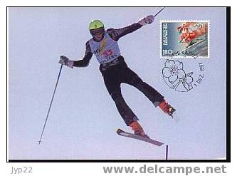 Liechtenstein Lot 3 CM 1er Jour FDC Jeux Olympiques D'Hiver Nagano 1998 Ski De Fond Slalom Descente - Invierno 1998: Nagano