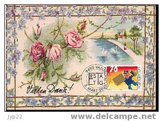 Liechtenstein Lot 2 CM 1er Jour FDC Timbres De Messages à Gratter - Repro CPA - Tp Facteur - Enfant Fleurs - Altri & Non Classificati