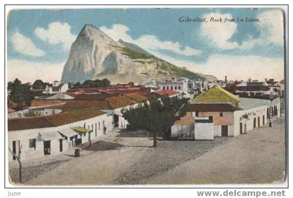 Gibraltar: Rock From La Linea. Old And Vintage Postcard - Gibilterra