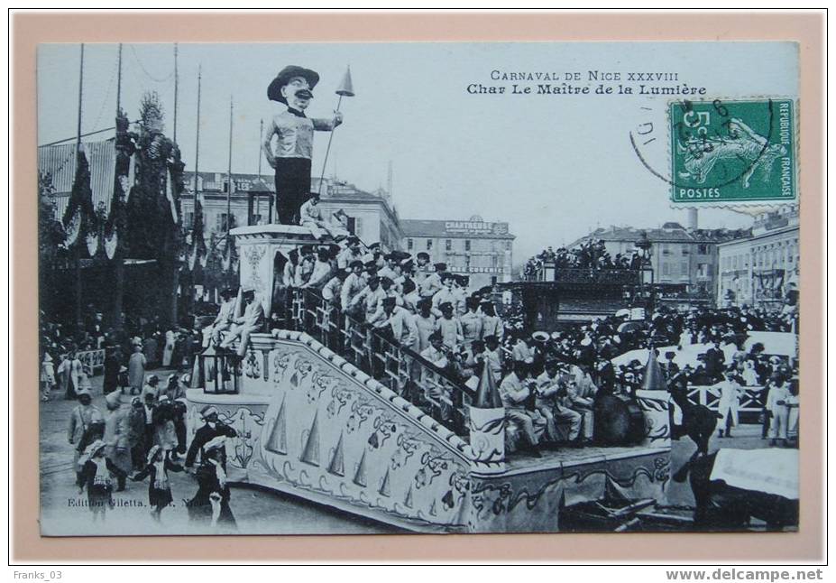 Nice (06-Alpes Maritimes) 38° Carnaval 1910 Char Le Maitre De La Lumière (2) - Carnevale