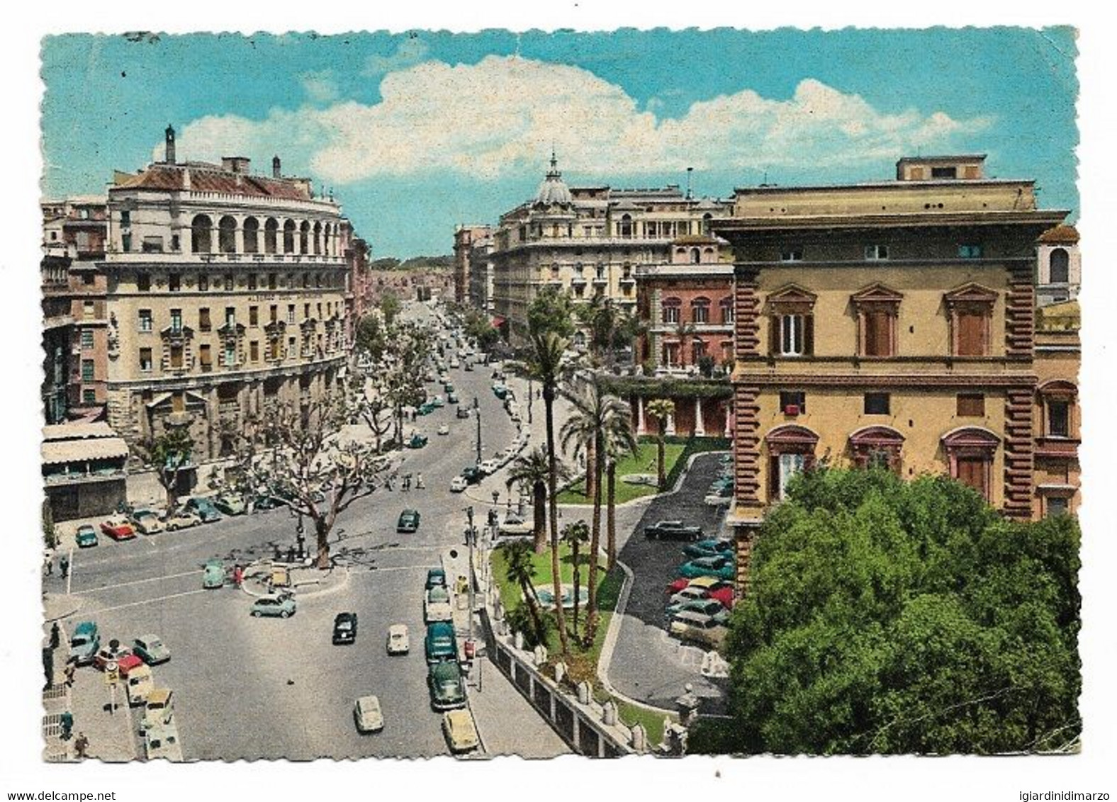 ROMA - 1961 - Via Veneto - ANIMATA/AUTO - Viaggiata - In  Buone Condizioni - DC0259. - Multi-vues, Vues Panoramiques