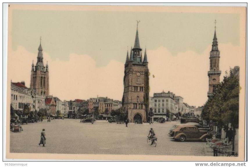 Kortrijk Courtrai Grote Markt Met Kerk Grand Place - Kortrijk