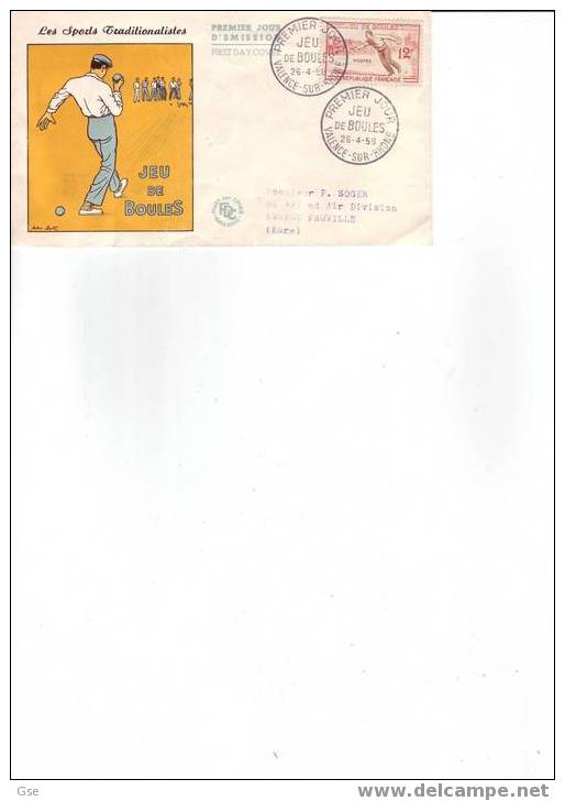 FRANCIA 1958 - FDC - Yvert  1161 - Annullo Speciale - Sport - Bocce - Bowls
