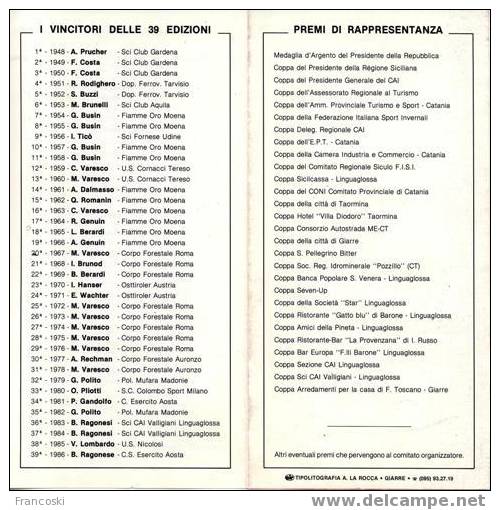 LINGUAGLOSSA-CATANIA-40^COPPA MARENEVE,SCI FONDO SENIORES[15-3-1987]-VULCANO ETNA-Ski Brochure- - Wintersport
