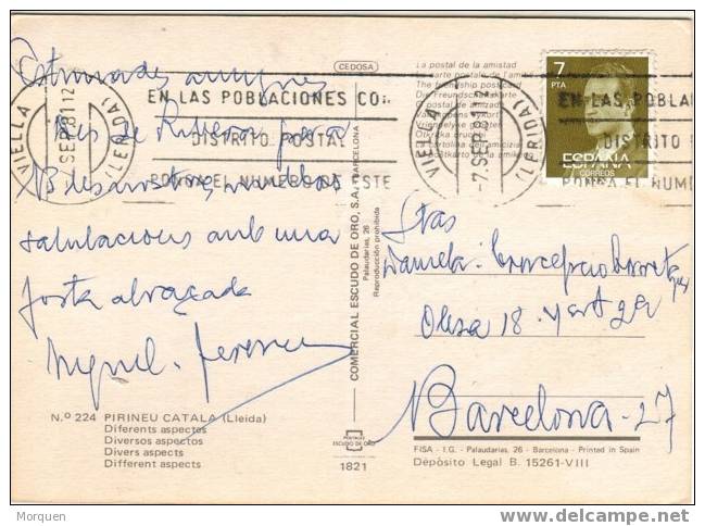 Postal VIELLA (lerida) 1981 - Lettres & Documents