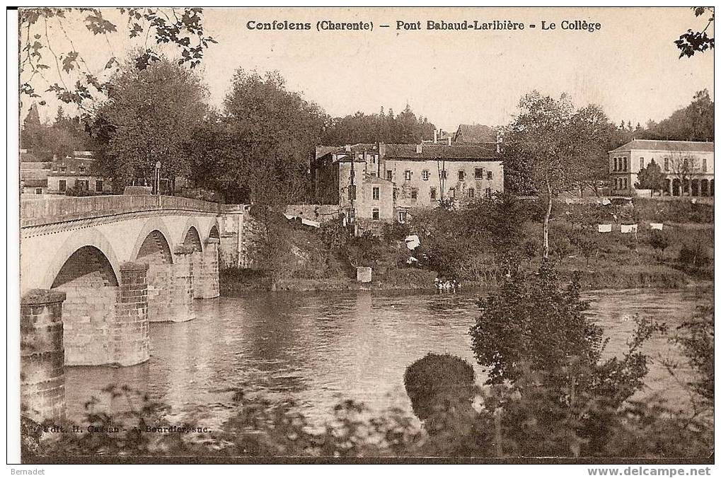 Confolens.....Pont Babaud-Laribière...le Collége - Confolens