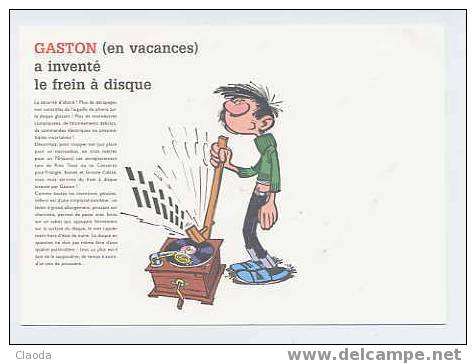 CP BD GASTON (en Vacances A Inventé Le Frein à Disque) (2325) - Comics