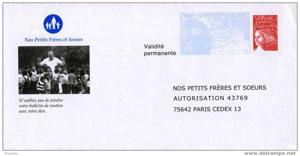 PAP Réponse "Nos Petits Frères Et Soeurs" Avec Timbre "Luquet / RF" - Au Verso N° 0301669 - PAP: Antwort/Luquet