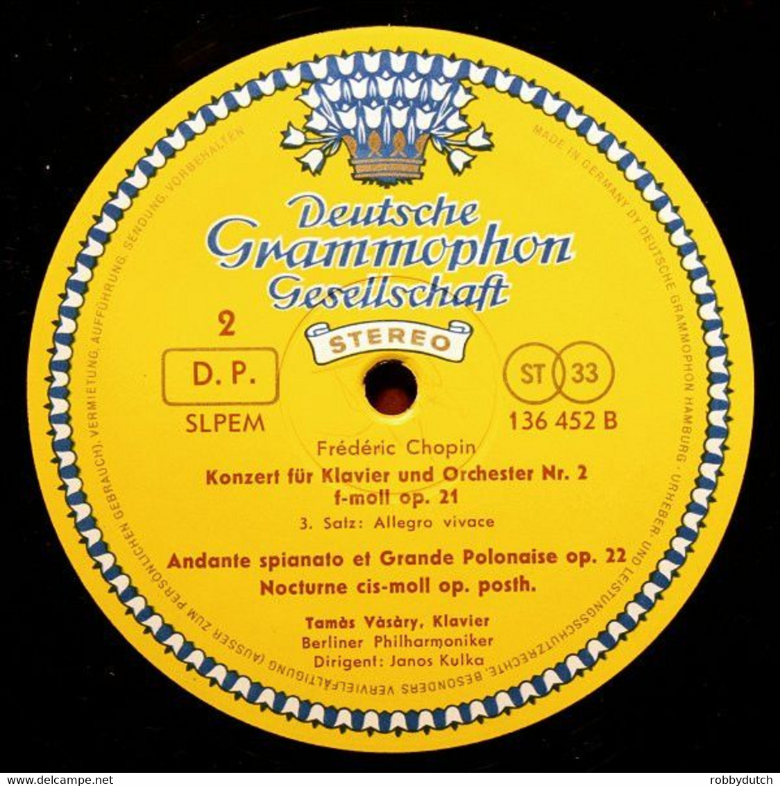 * LP * CHOPIN: KLAVIERKONZERT Nr.2 F-MOLL - BERLINER PHILHARMONIKER / TAMÀS VÀSÀRY - Classical
