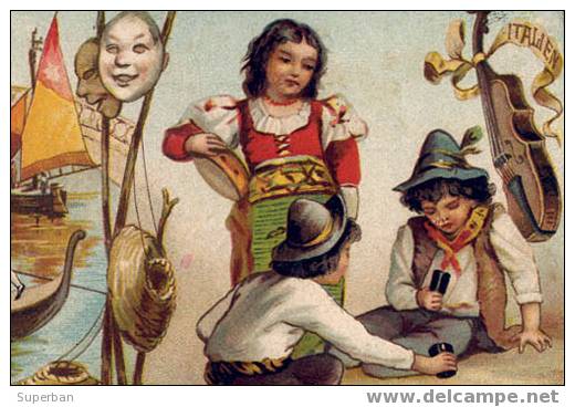 ENFANTS JOUANT Aux DÉS à VENISE - ITALIE - PRÉCURSEUR / SUPERBE CARTE LITHOGRAPHIÉE - ANNÉE: 1900 (y-507) - Sonstige & Ohne Zuordnung