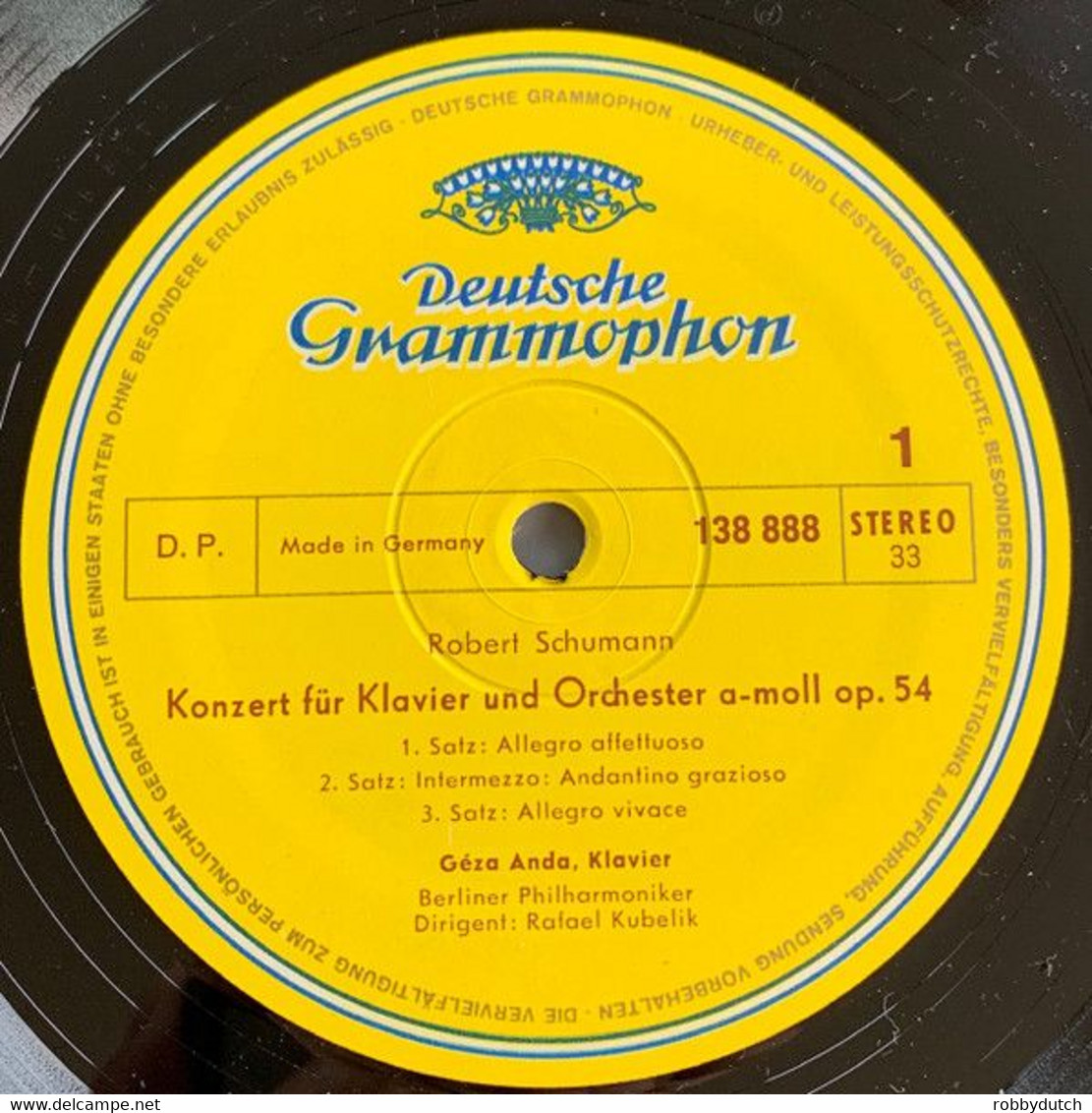 * LP * SCHUMANN & GRIEG: KLAVIERKONZERTE IN A-MOLL - BERLINER PHILHARMONIKER / GÉZA ANDA - Klassiekers