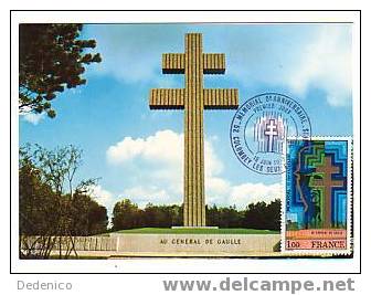 CP.7 : 1er Jour. 5ème Anniversaire Du Mémorial . Colombey. 18Juin 1977 - De Gaulle (Général)