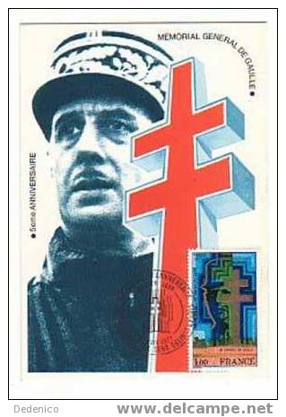 CP.10 : 1er Jour. 5ème Anniversaire Du Mémorial . Colombey. 18 Juin 1977 - De Gaulle (Général)