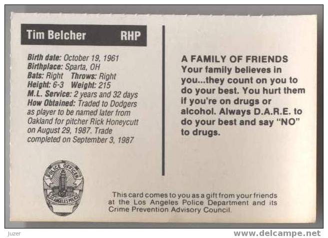 Tim Belcher - L.A. Dodgers - 1990 - # 49 - 1990-1999