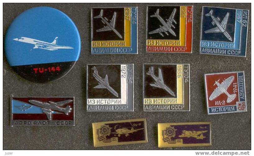 10 Different Russian AIRPLANES Pins - Luftfahrt