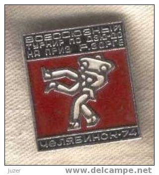 Russian WRESTLING Pin (2) - Other & Unclassified