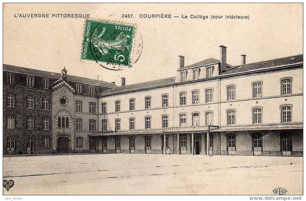63 COURPIERE Collège, Cour Intérieure, Ed VDC 2487, Auvergne Pittoresque, 1908 - Courpiere