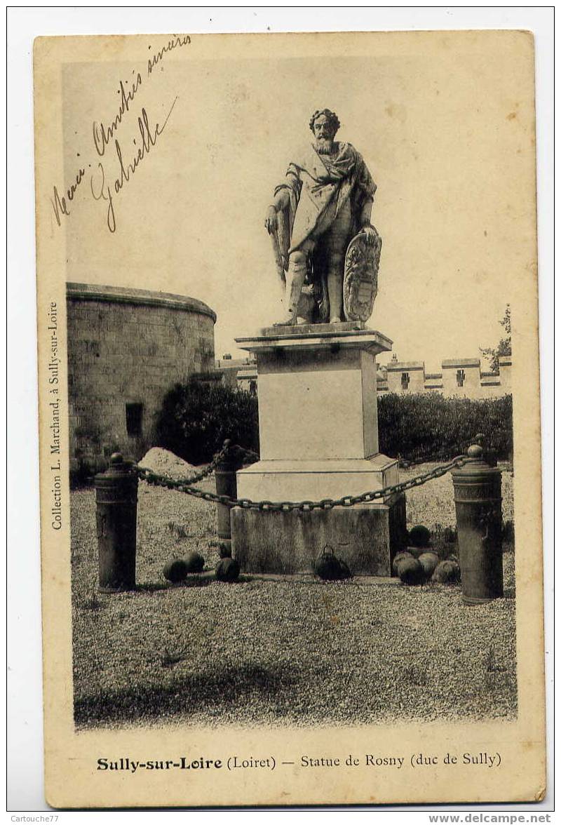 J4 - SULLY-sur-LOIRE - Statue De ROSNY (dus De Sully) - Carte Dos Non Divisé - Sully Sur Loire