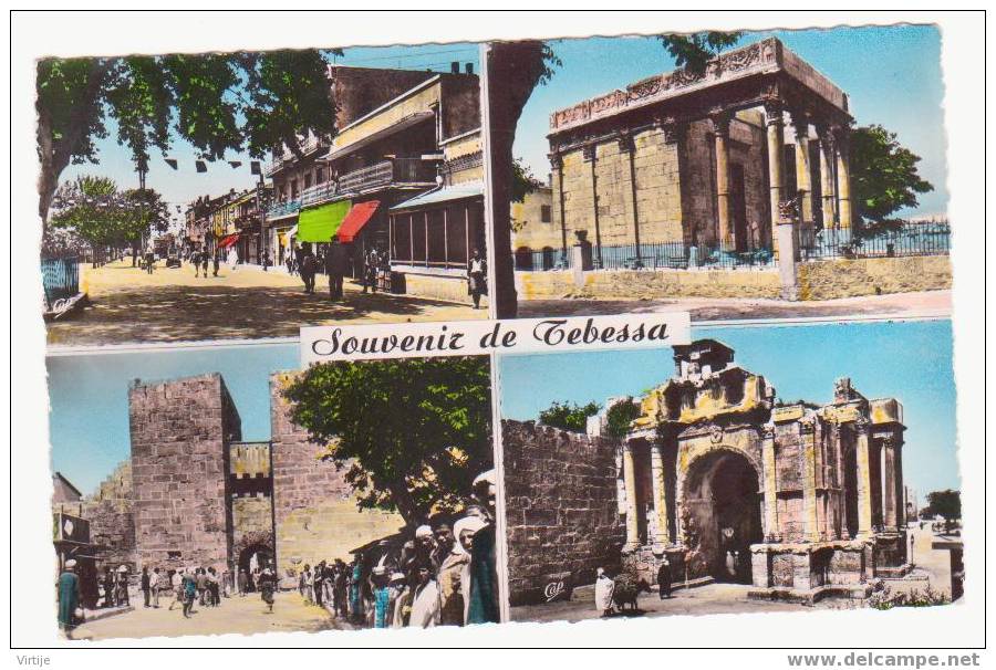 TEBESSA.- Carte Multivues "souvenir De"..  1957. - Tébessa