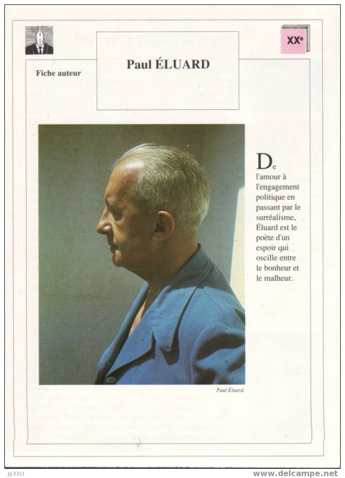 Fiche D´auteur Sur Paul Éluard - Schede Didattiche