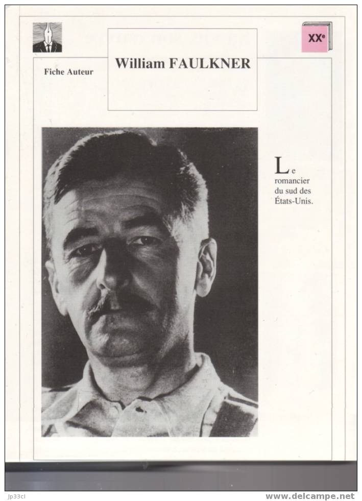 Fiche D´auteur Sur William Faulkner - Fiches Didactiques