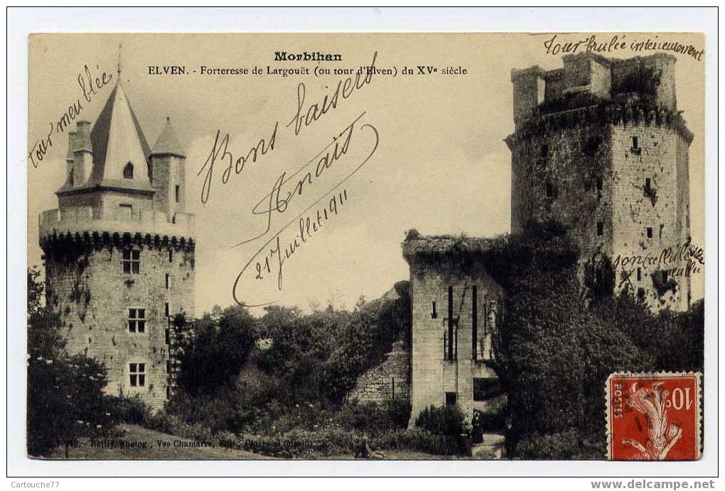 J6 - ELVEN - Forteresse De LARGOUËT Du 15ème Siècle (1911) - Elven