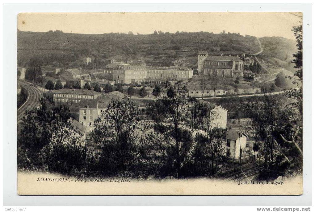 J6 - LONGUYON - Vue Générale - L'église (dos Non Divisé) - Longuyon