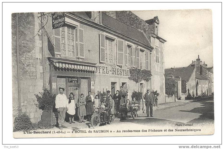 L'ile Bouchard "Hotel Du Saumon" Au Rendez Vous Des Pêcheurs Et Des Neurasthéniques - L'Île-Bouchard