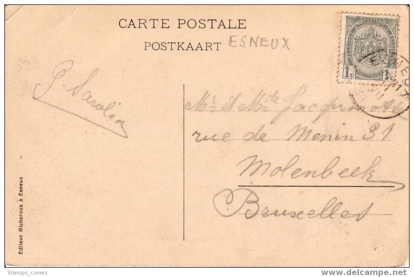 BELGIUM USED POST CARD 1909 ESNEUX FOND DE MARY - Esneux
