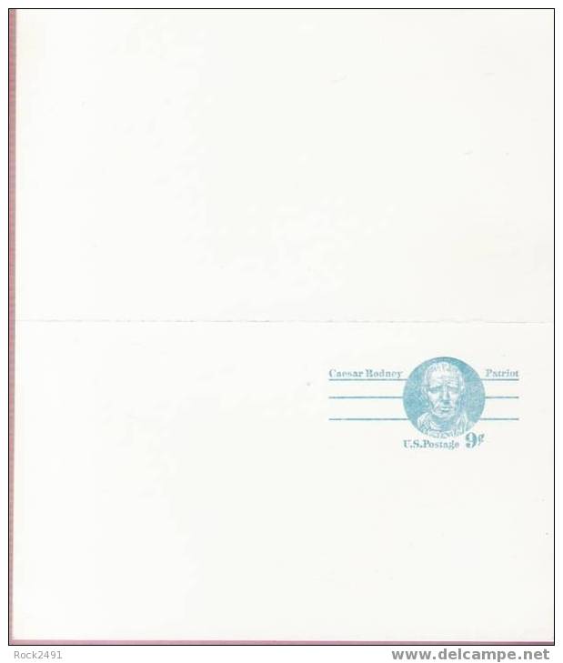 US Scott UX70 - DOUBLE 9c Post Card - Caesar Rodney - Mint - 1961-80