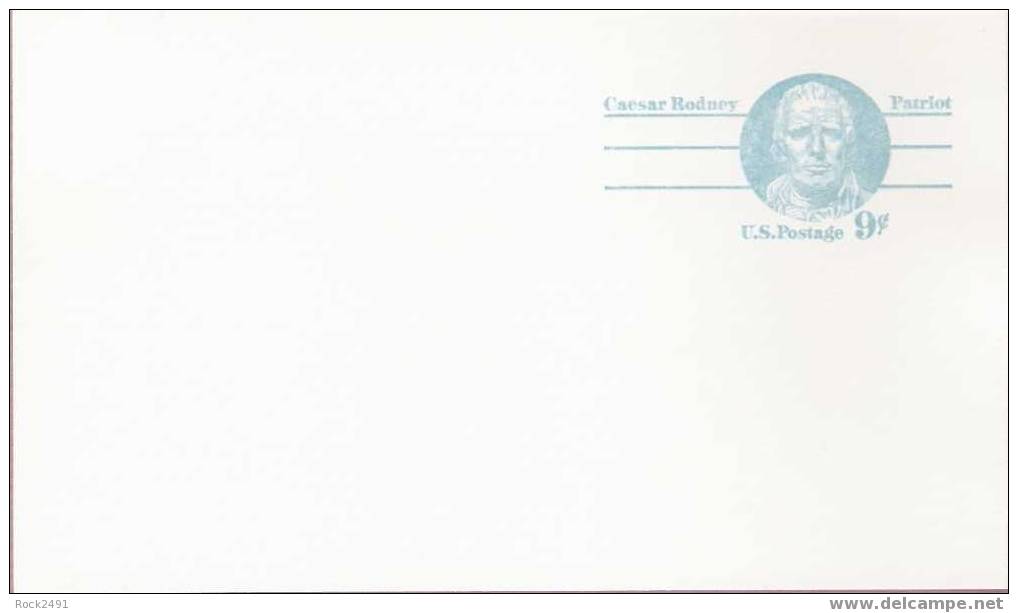 US Scott UX70 - 9c Post Card - Caesar Rodney - Mint - 1961-80
