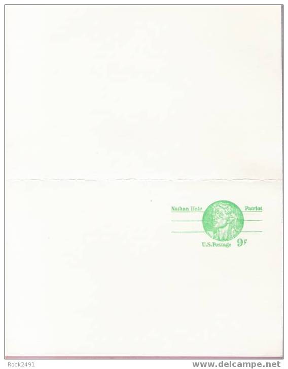 US Scott UX72 - DOUBLE 9c Post Card - Nathan Hale - Mint - 1961-80