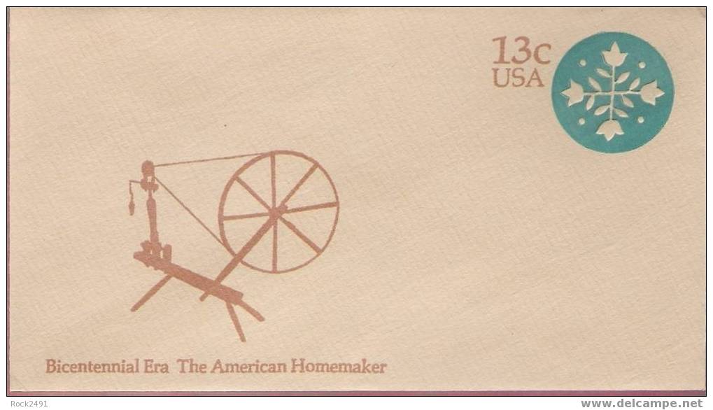 US Scott U572 - 13c Small Envelope, Bicentennial Era The American Homemaker, Mint - 1961-80