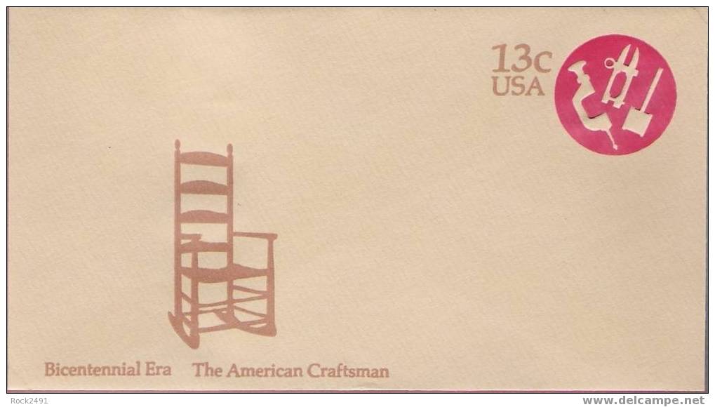 US Scott U575 - 13c Large Envelope, Bicentennial Era The American Craftsman, Mint - 1961-80